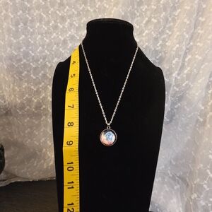 Elegant Silver and Blue Pendant Necklace